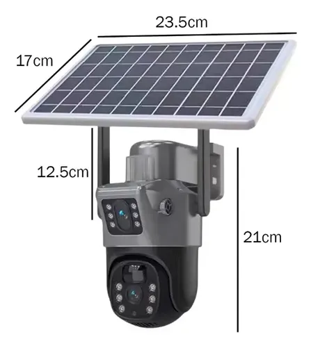 Cámara de Seguridad Profesional TP15: 4G LTE, Doble Lente y Energía Solar