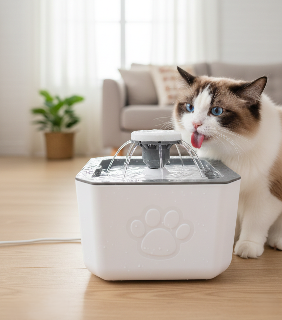 Fuente de Agua para Gatos y Perros | Dispensador Automático Ultra Silencioso