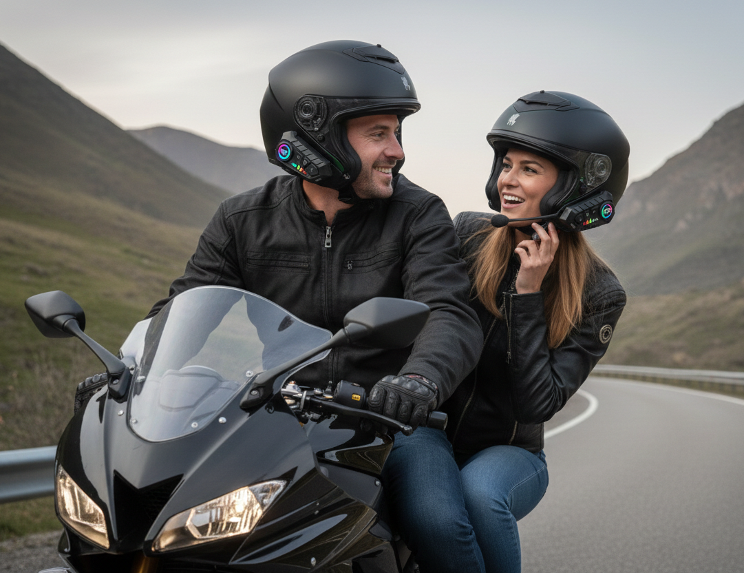 Intercomunicador Bluetooth para Casco KARLER BASS KR-M1 | Sonido HD y Luces RGB