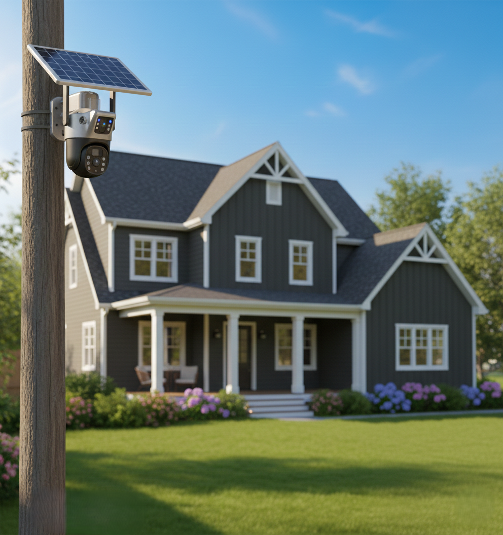 Cámara de Seguridad Profesional TP15: 4G LTE, Doble Lente y Energía Solar